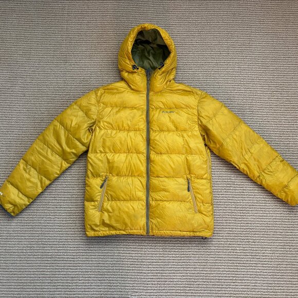Flylow General's Down Hooded Jacket - Mustard Yellow - Men's Large - Picture 1 of 7